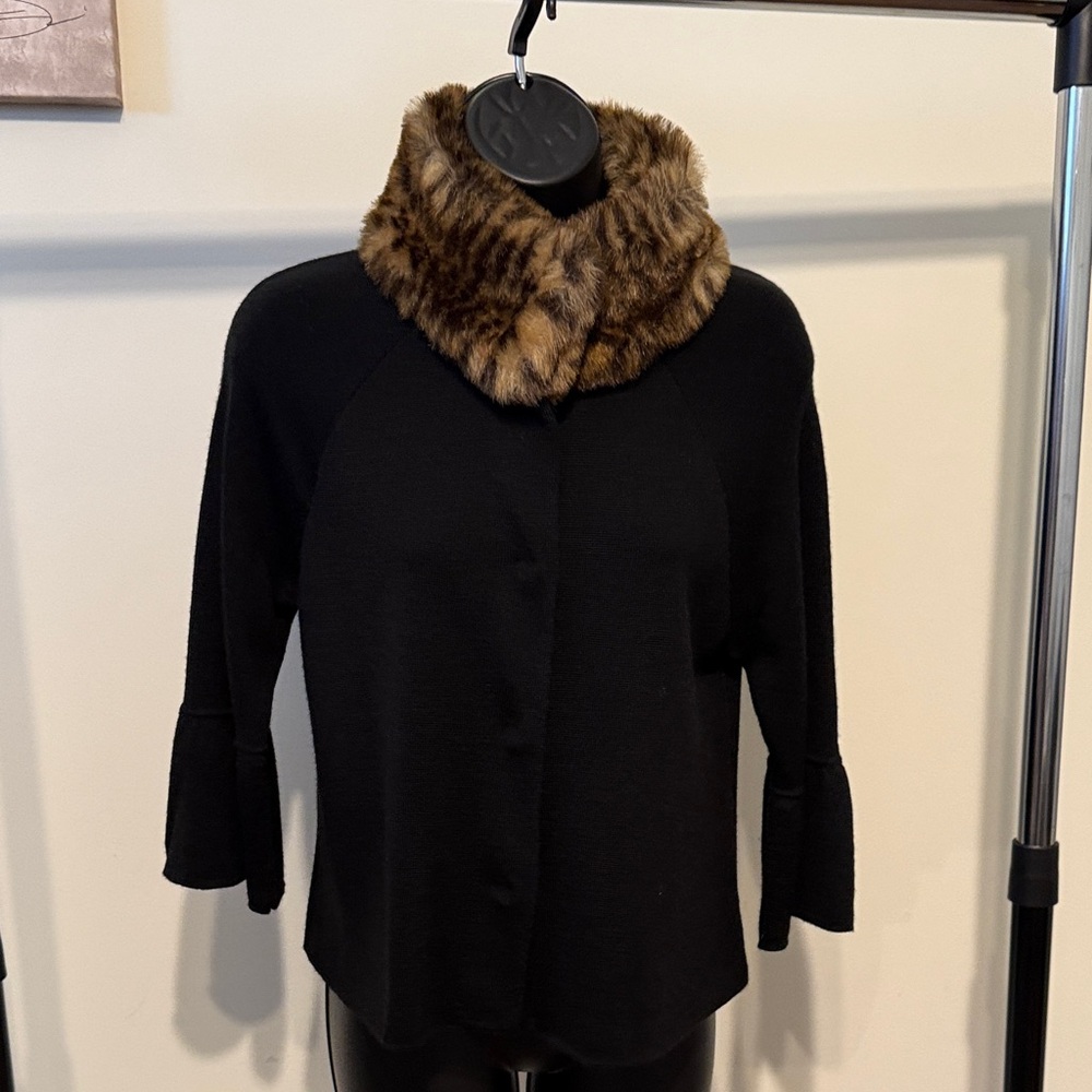 INC International Concepts sweater with faux fur collar